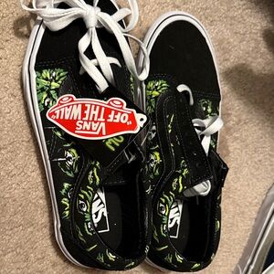 Vans women’s Black and Neon Green Sneakers